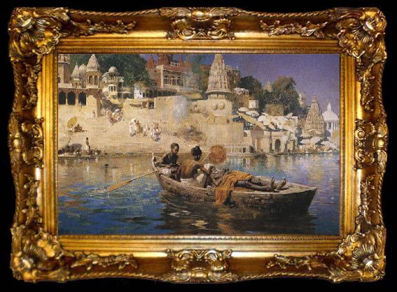 framed  Edwin Lord Weeks The Last Voyage-A Souvenir of the Ganges, Benares., ta009-2